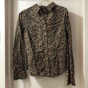 Talbots Leopard Print Button Down Shirt